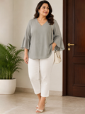 grey 3 moss crepe top — styled look