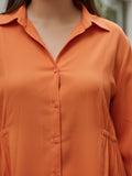 orange 3 crepe shirt — side view