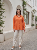 orange 3 crepe shirt — styled look