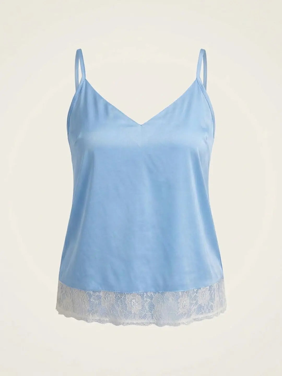 Blue comisole with lace embellishment