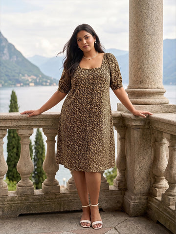 Leopard print A-Line dress