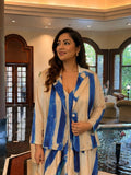 beige abstract satin blazer for women in sizes XXS to 5XL