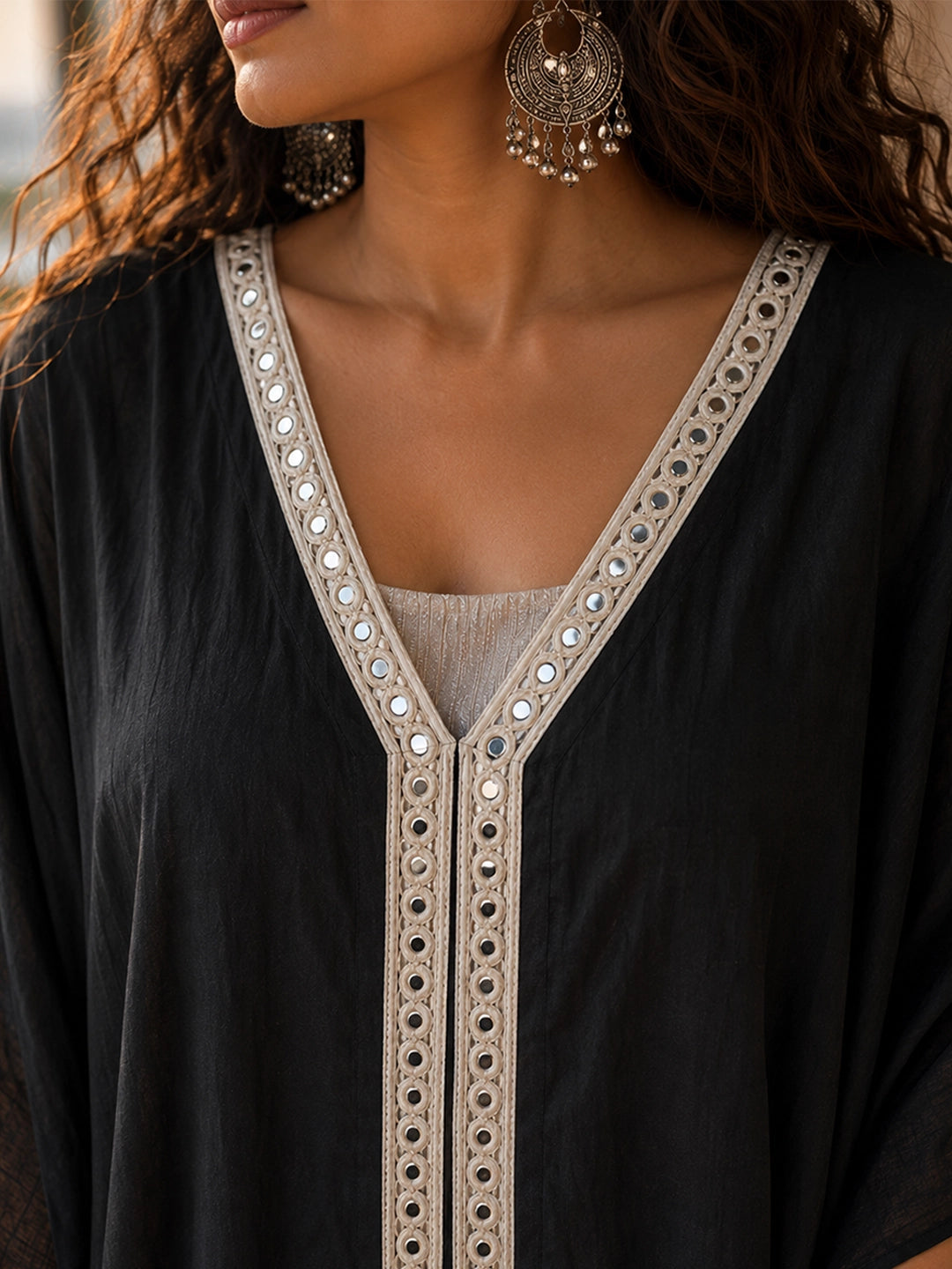 Black mul cotten kaftan