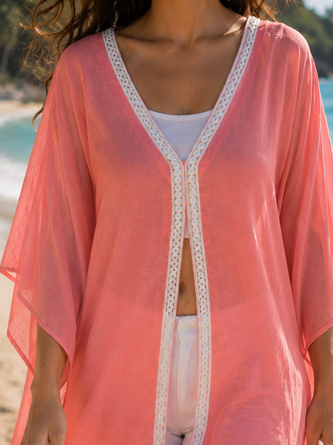 Baby pink mul cotton kaftan