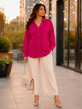 magenta rayon shirt — styled look