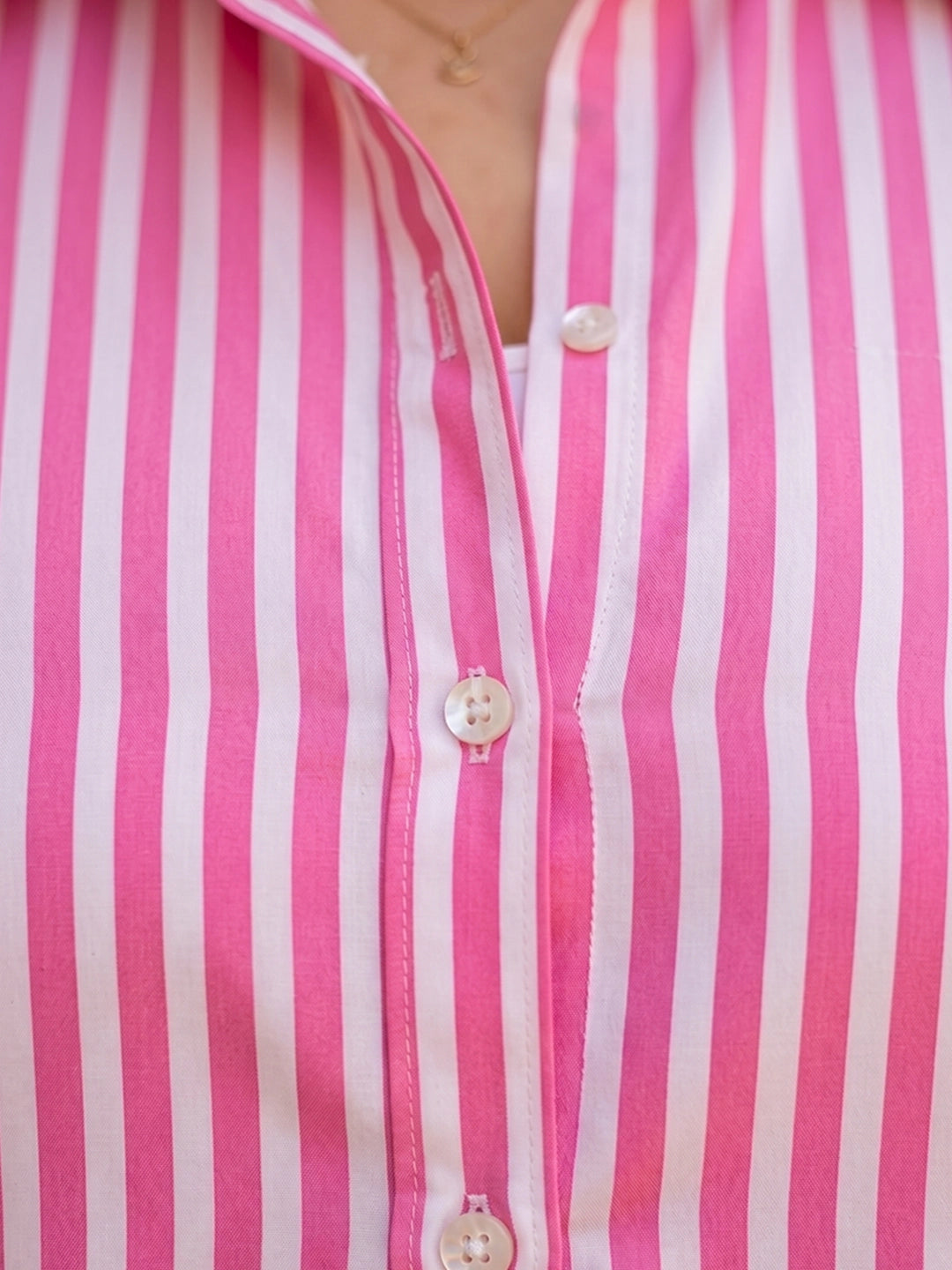 Pink and white stripe shirt