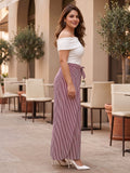 red stripe crepe palazzo — back view