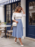 blue linen skirt — styled look