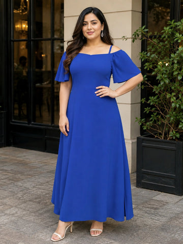 Royal Blue Off-Shoulder Dress