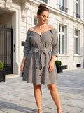 black check cotton dress for women in sizes XXS to 5XL