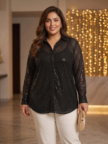 Black sequence shirt