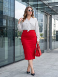 red lycra skirt for women in sizes XXS to 5XL