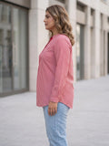 red check cotton shirt — back view