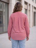 red check cotton shirt — close-up detail