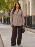 brown check cotton shirt — styled look