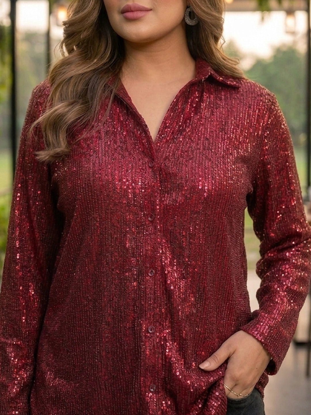 Maroon Sequence Shirt