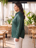 bottle green sequence sequin shirt — back view