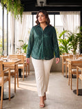 bottle green sequence sequin shirt — styled look