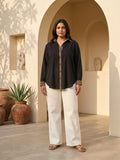 black crepe shirt — styled look