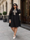 black moss crepe dress for women in sizes XXS to 5XL