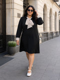 black moss crepe dress for women in sizes XXS to 5XL