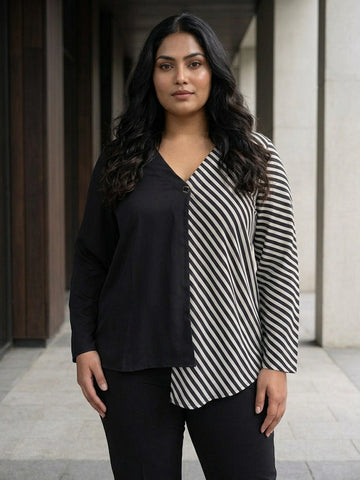 Black Asymmetrical Wrap Top