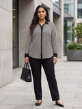 black stripe crepe shirt — styled look