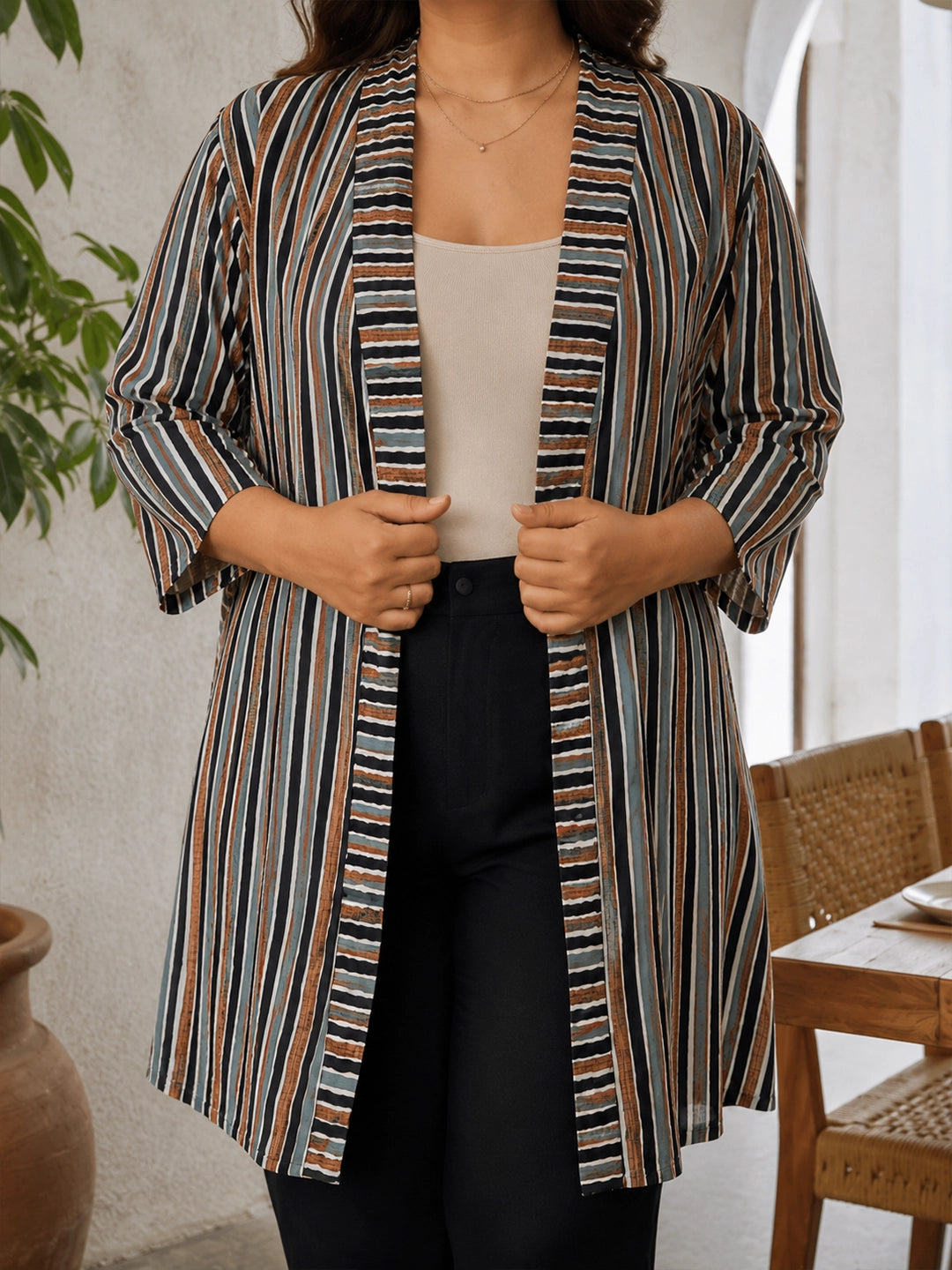 Multi stripe regular shrug