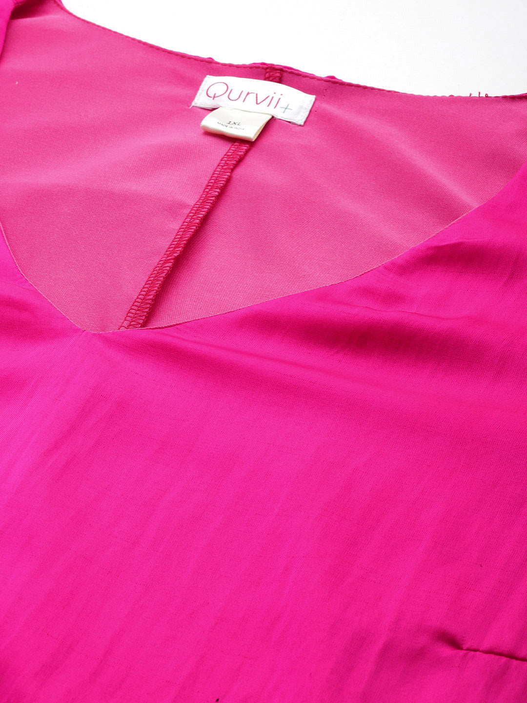 Hot Pink A Line Silk Dress