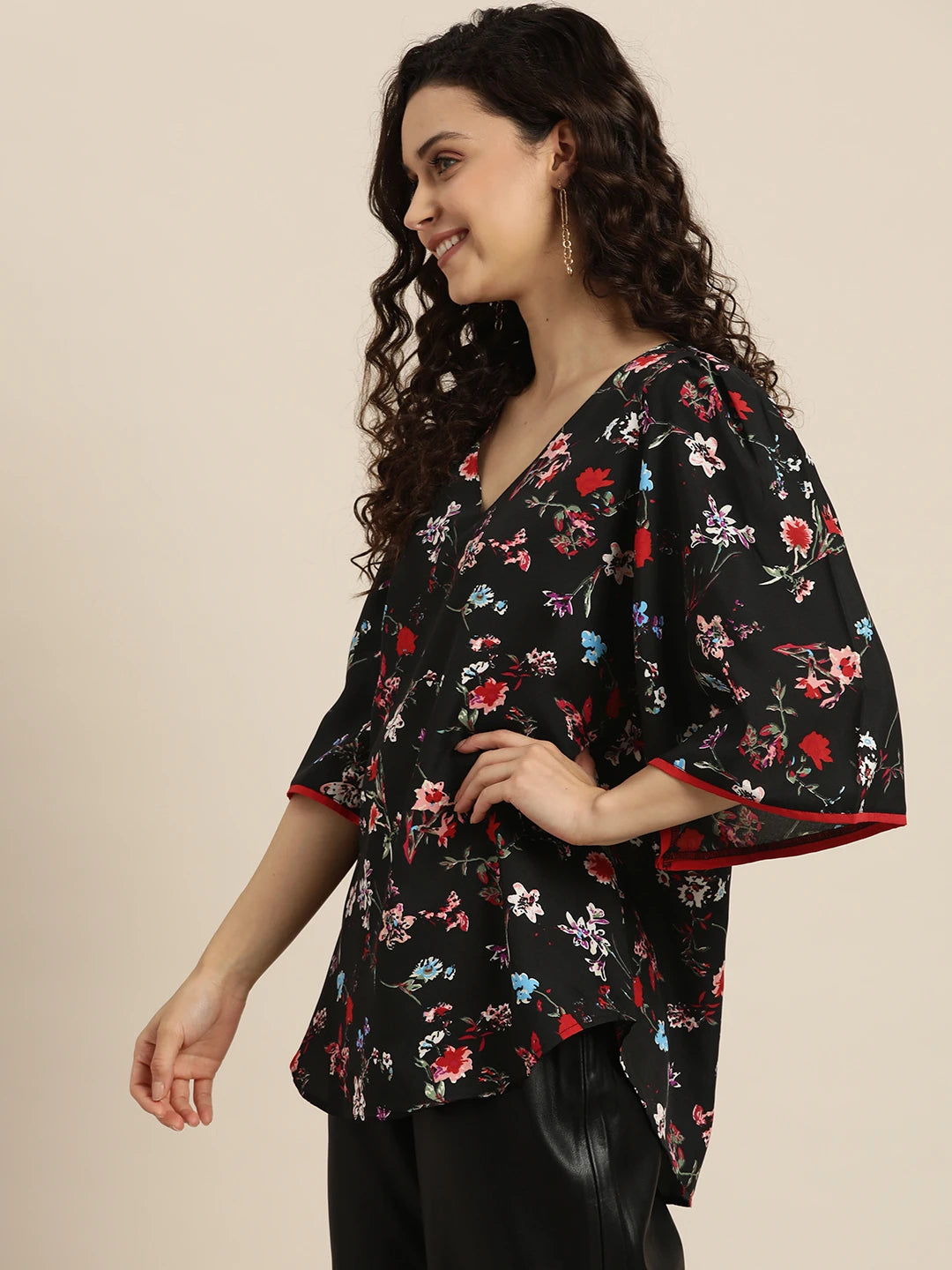 Black floral top