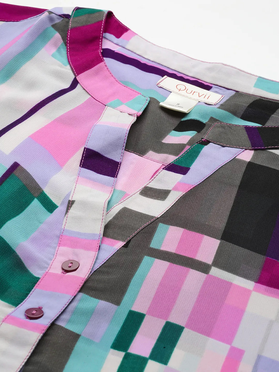 Purple half placket top