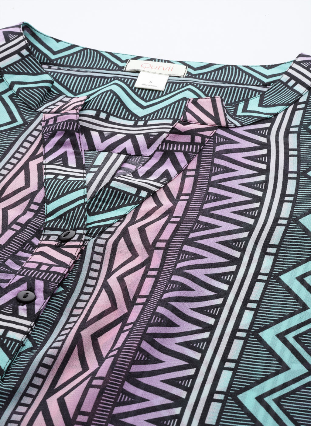 Multi geometric print shirt