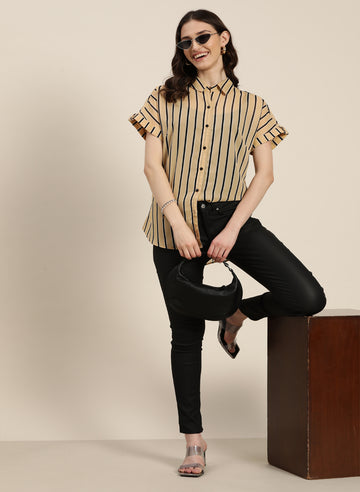 beige stripe shirt