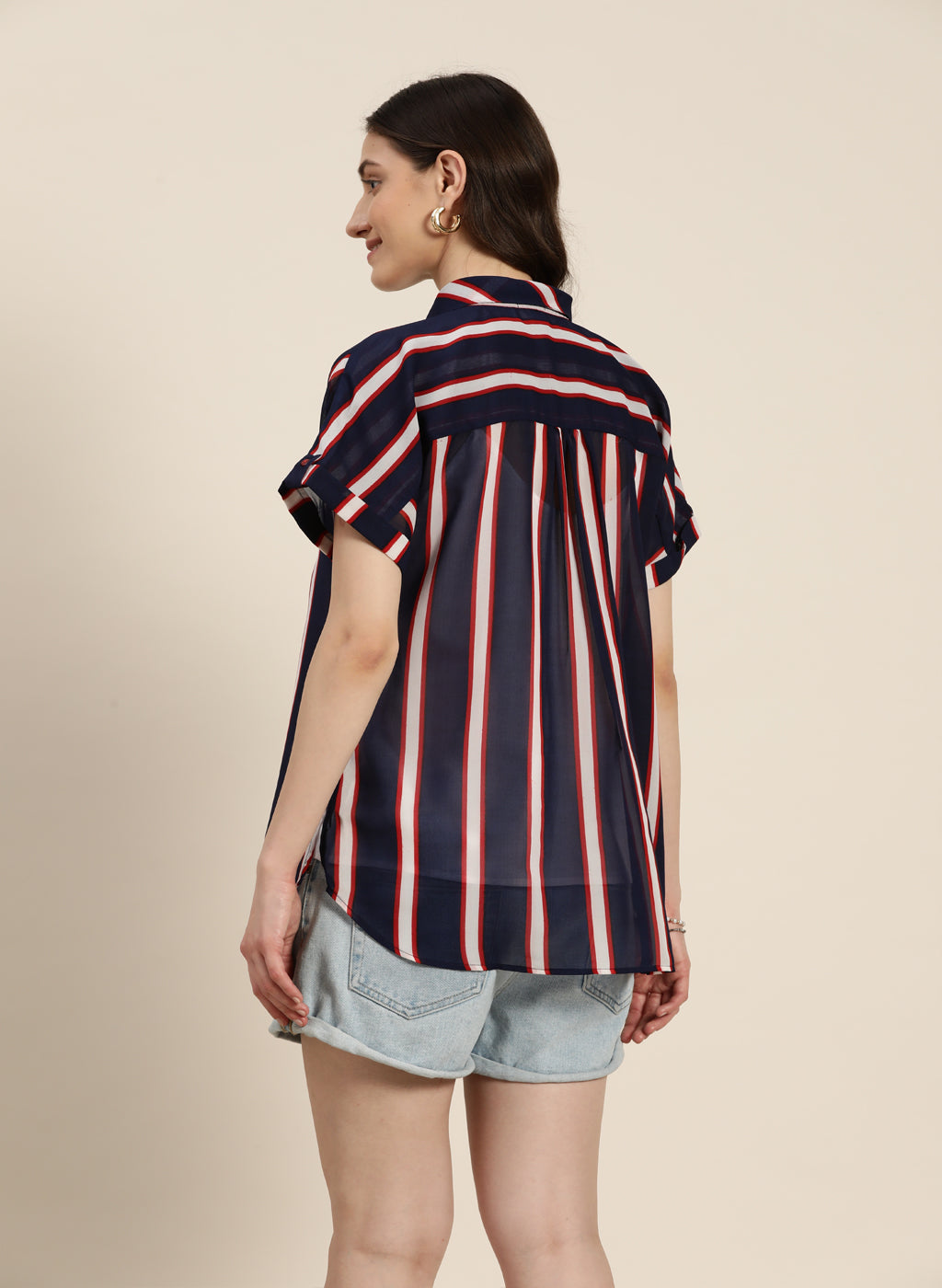 Navy stripe shirt