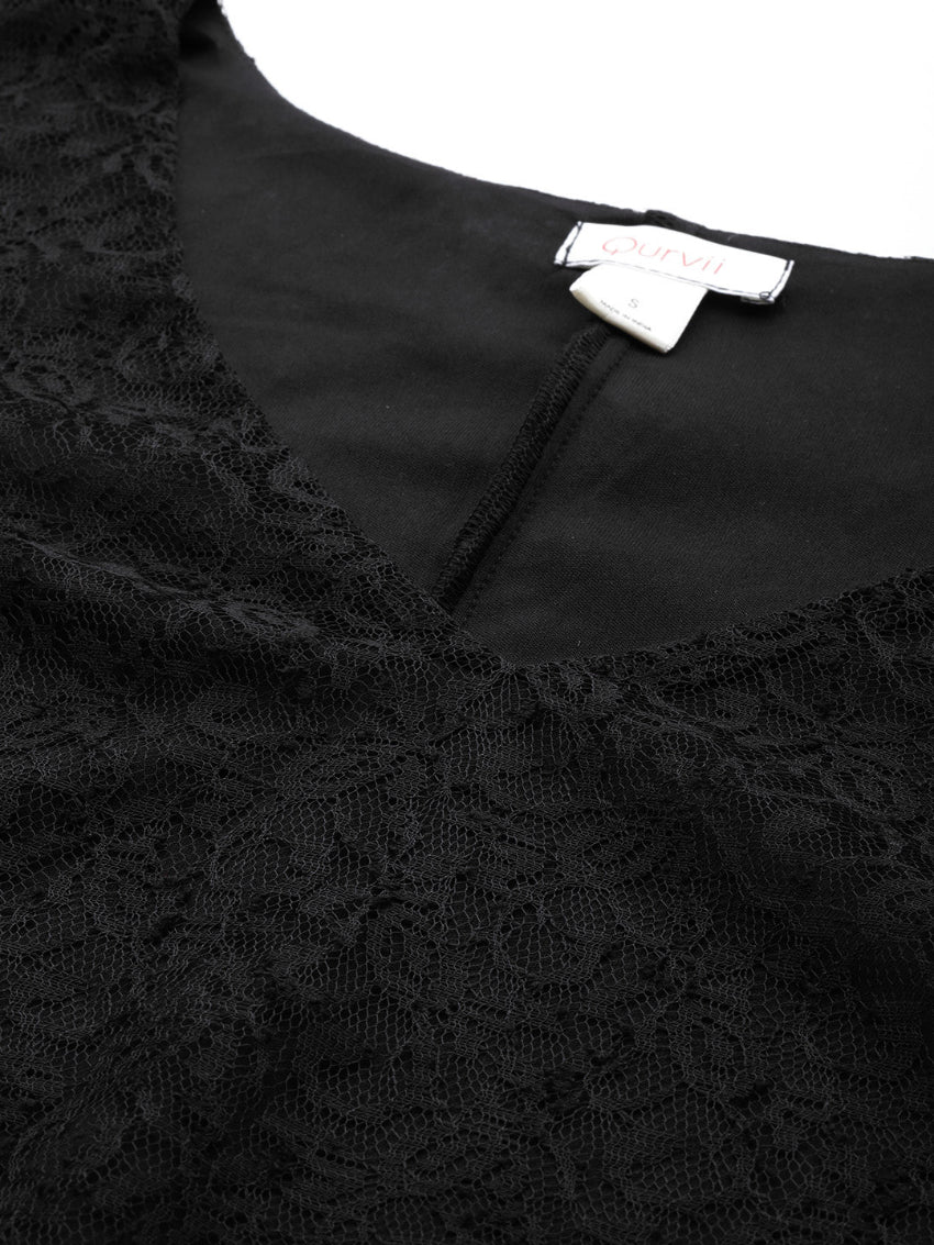 black floral net dress