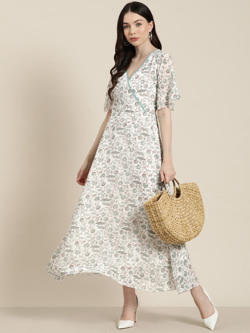 Mint green paisely maxi summer dress