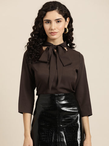 Coffee brown neck tie top