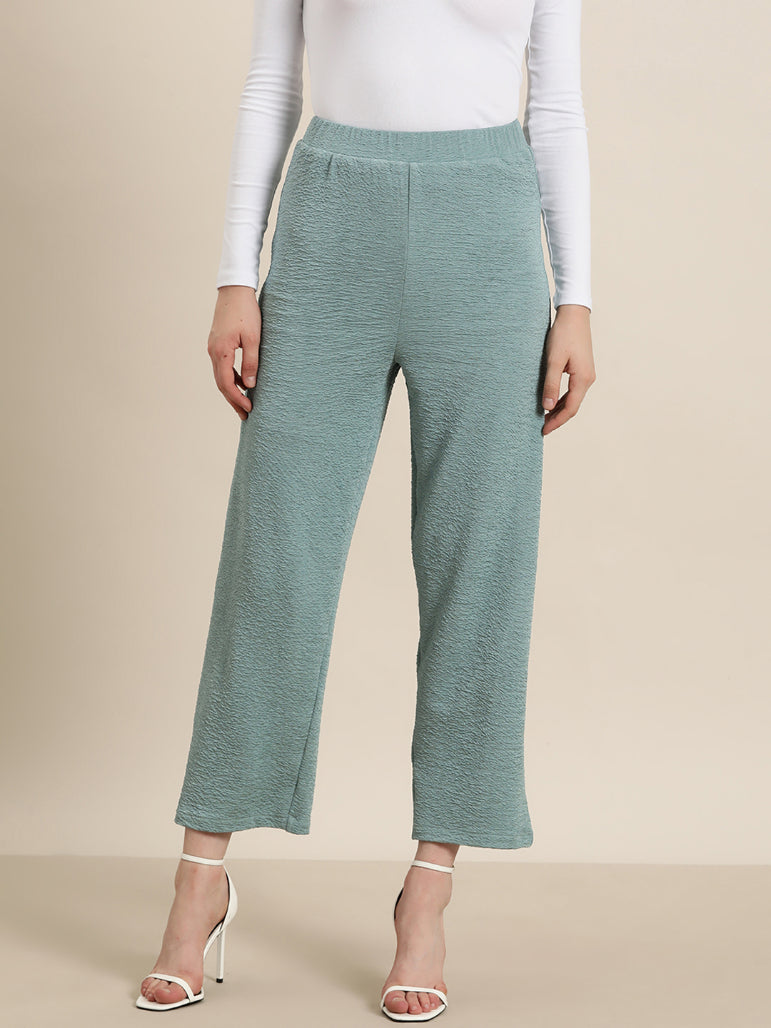 Sea Green strechable palazzo pant