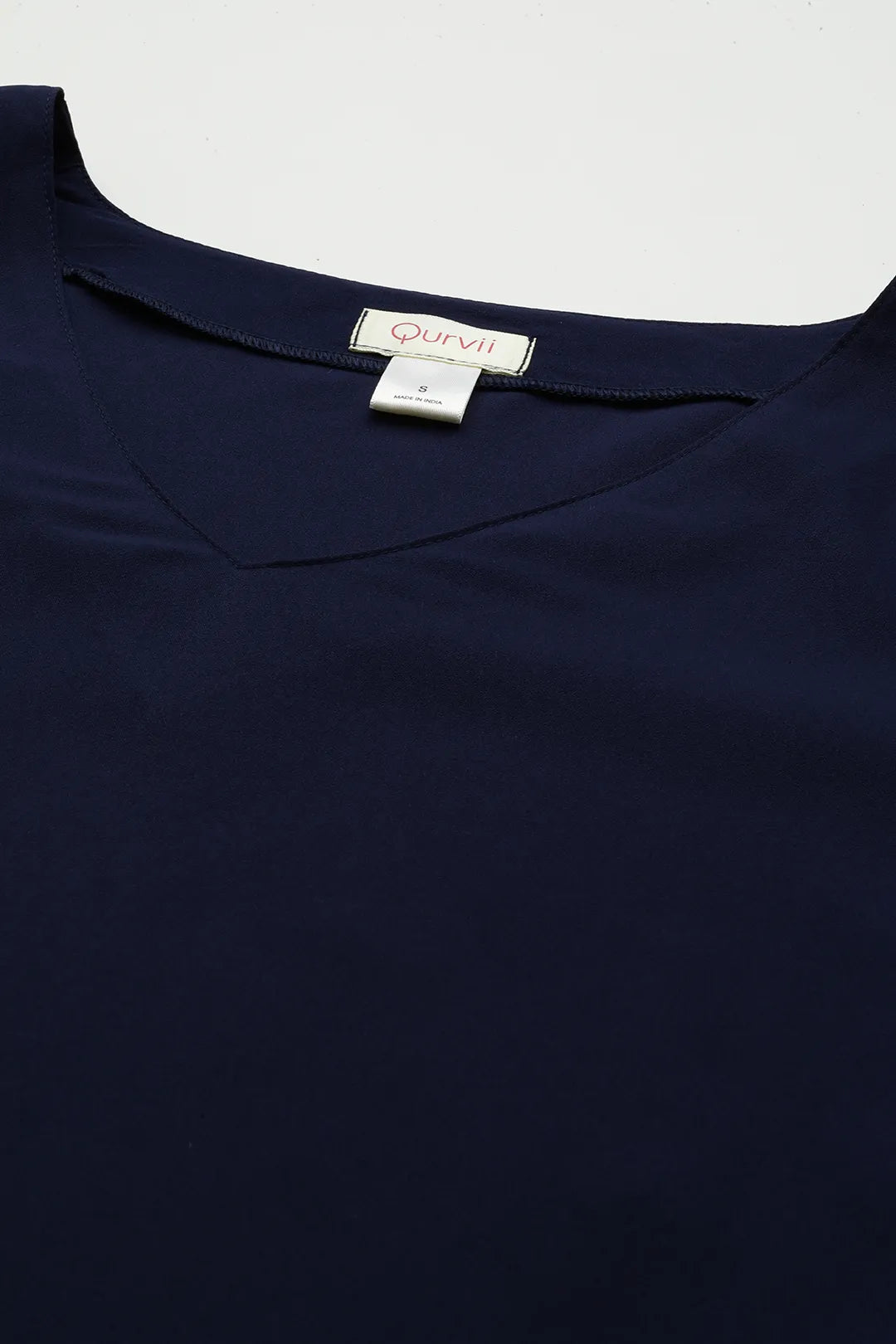 Navy blue Top With stylish Mesh Bell Sleeves