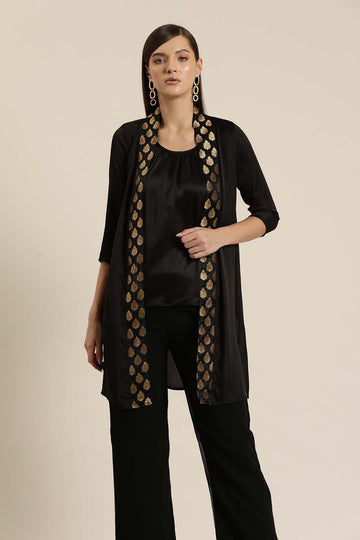 Black silk shrug