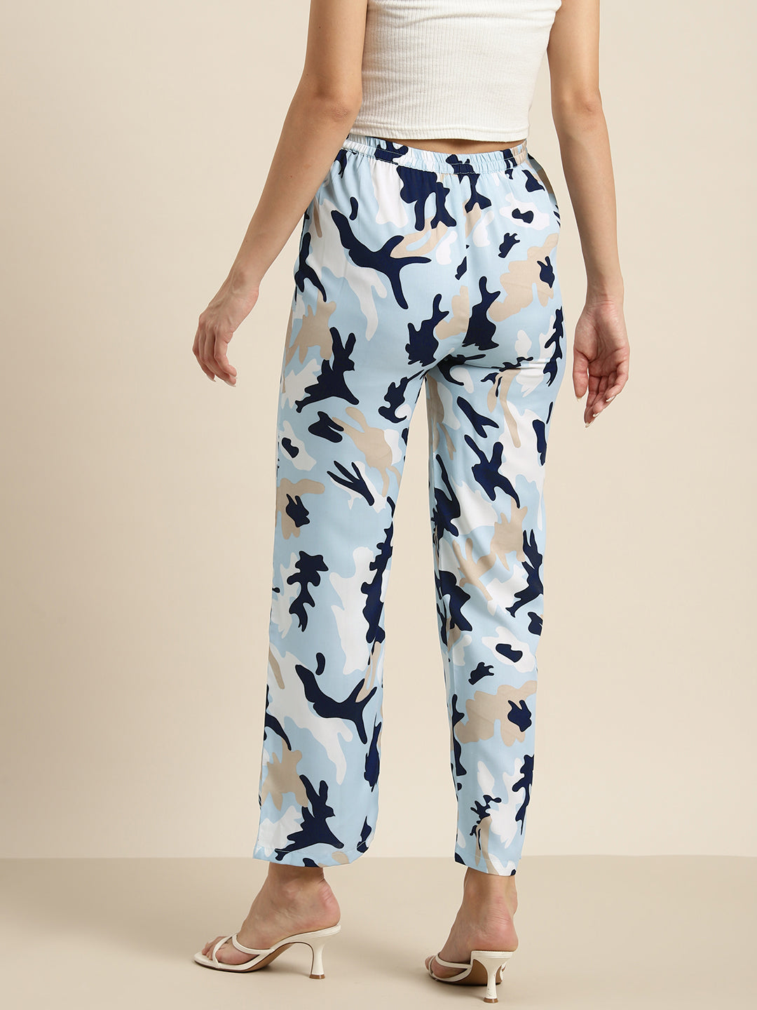 Sky blue camouflage print Trouser