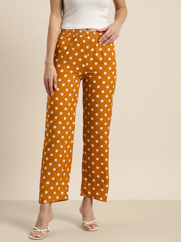 Rust and white polka dot Trousers