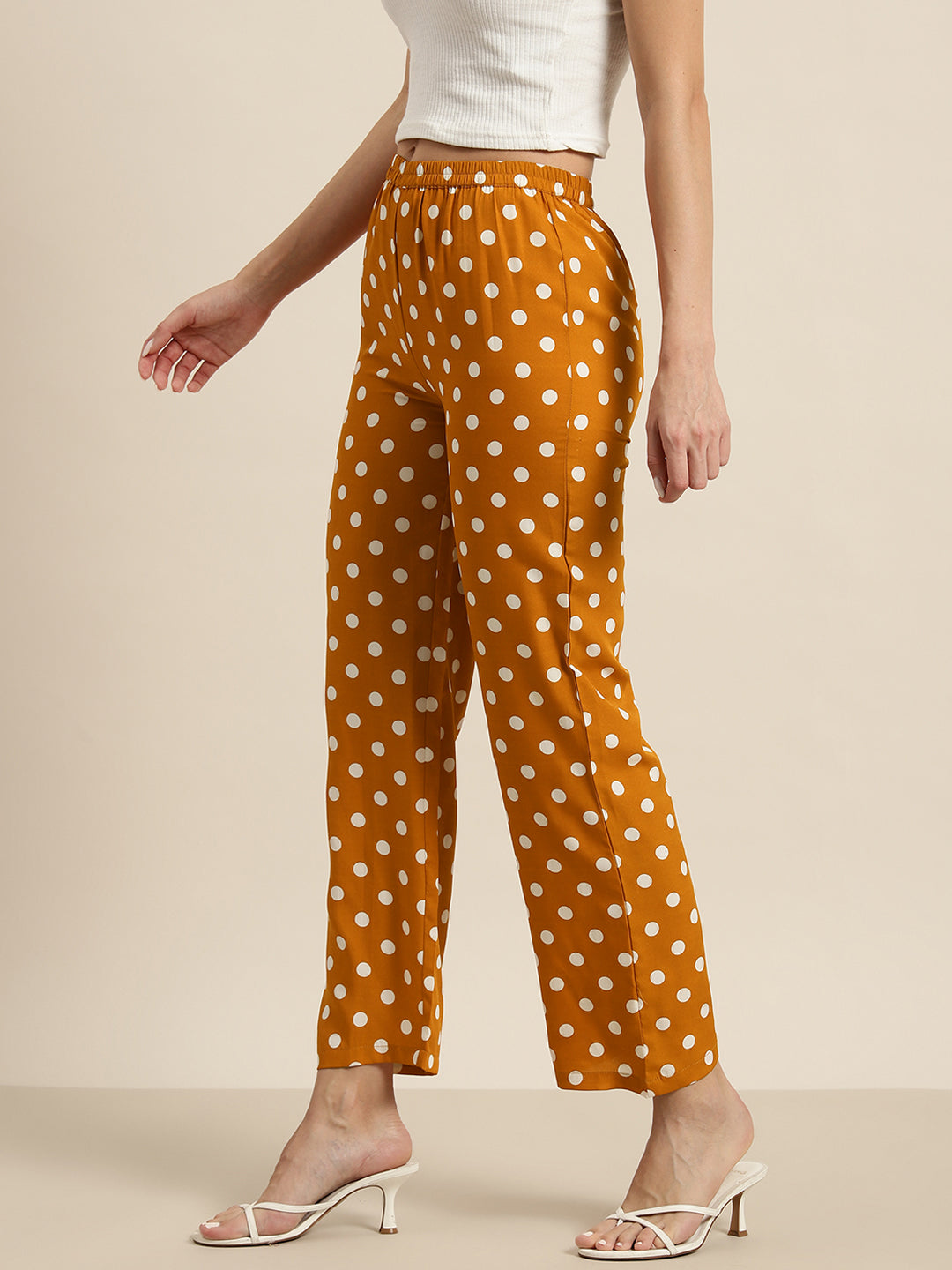 Rust and white polka dot Trousers