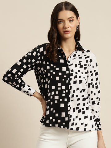 Black & white Geometric Print Shirt.