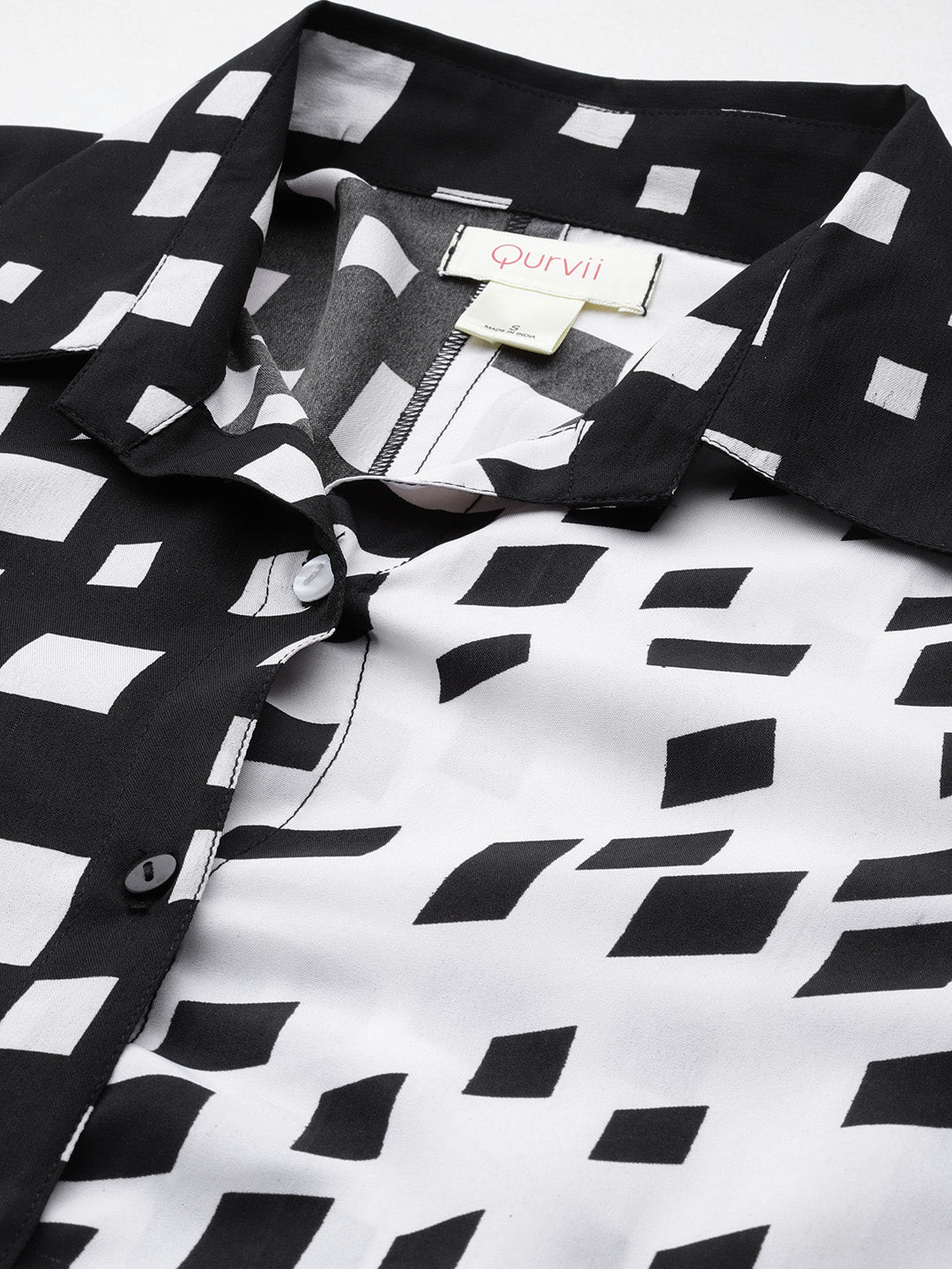 Black & white Geometric Print Shirt.