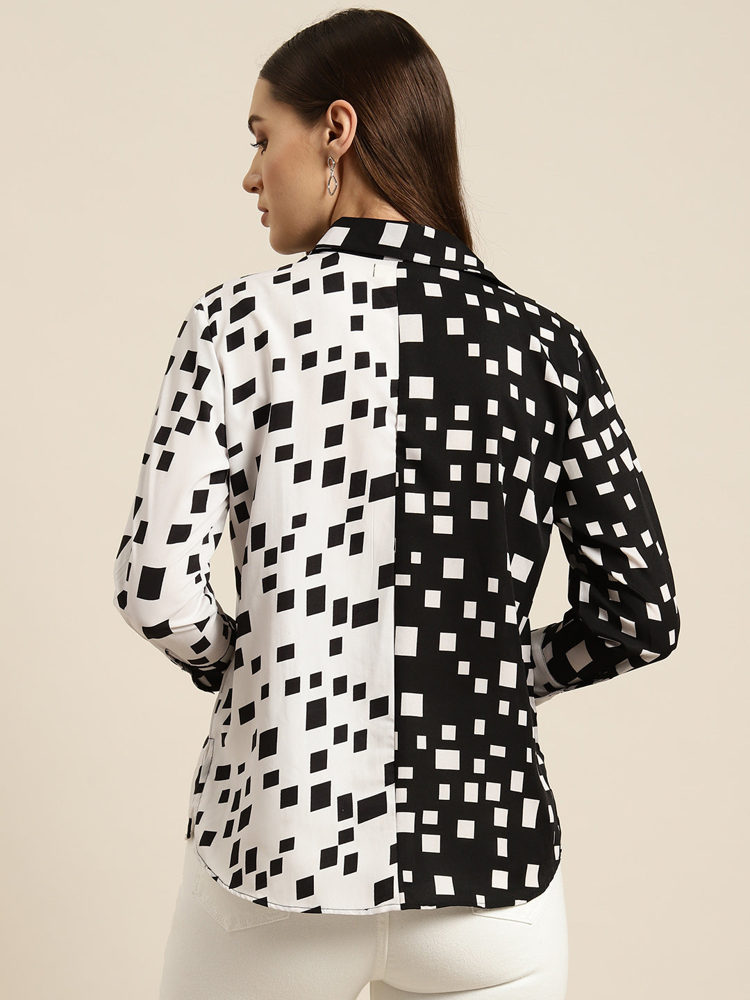 Black & white Geometric Print Shirt.