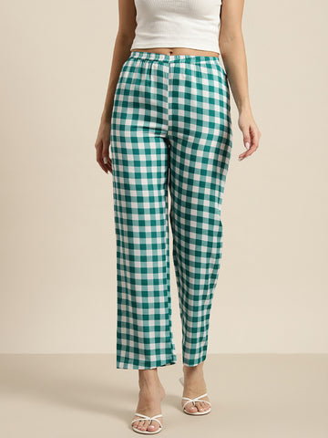 Green & White check pants