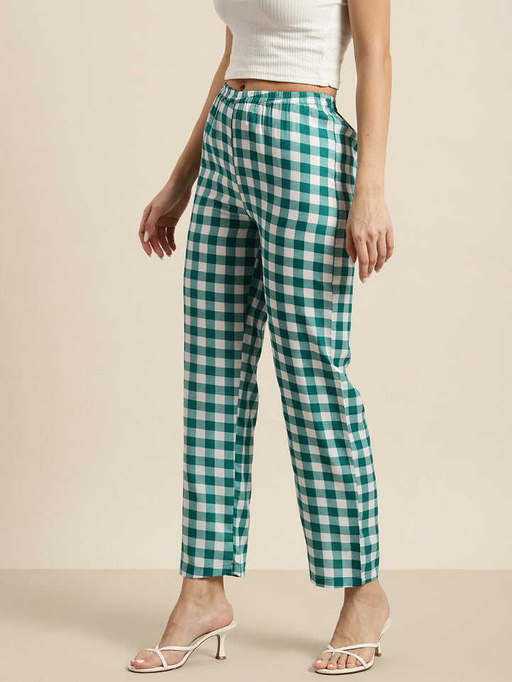 Green & White check pants