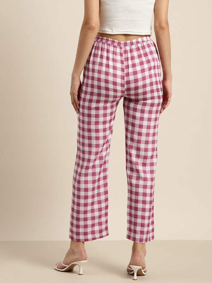 Pink & White check pants