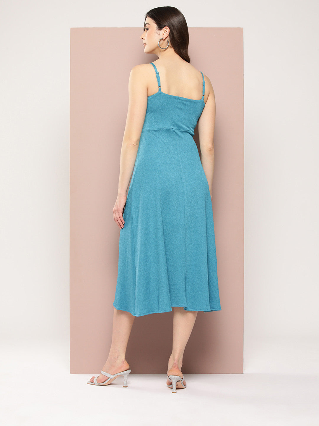Stylish Sky blue midi dress.